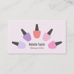Modern Pastel Nail Polish Makeup Artist Business Business Card
