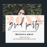 Modern Pastel Ombre Grad Party invitation<br><div class="desc">Modern Pastel ombre Grad Party invitation -peach</div>