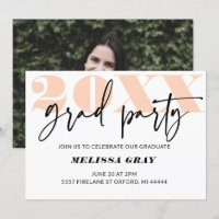 Modern Pastel Ombre Grad Party invitation