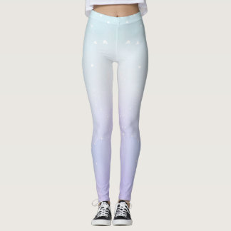 Modern Pastel Periwinkle Light Turquoise Ombre Cap Leggings