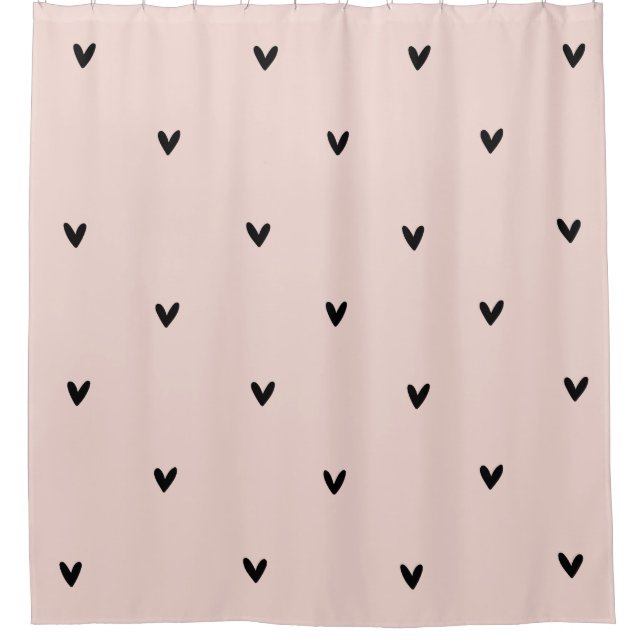 Modern Pastel Pink And Black Hearts Pattern (Front)