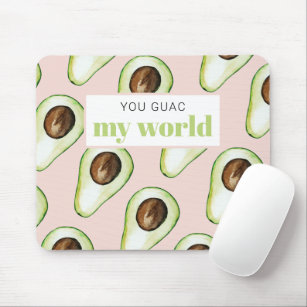 Modern Pastel Pink And Green Avocado Fun Quote  Mouse Pad