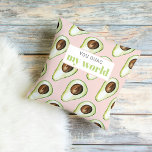 Modern Pastel Pink And Green Avocado Fun Quote Outdoor Pillow<br><div class="desc">Modern Pastel Pink And Green Avocado Fun Quote</div>