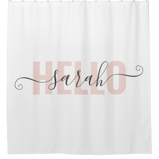 Modern Pastel Pink Beauty Hello And Your Name (Front)