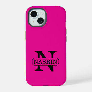 Modern Pastel Pink Beauty Personalized Name iPhone 15 Case