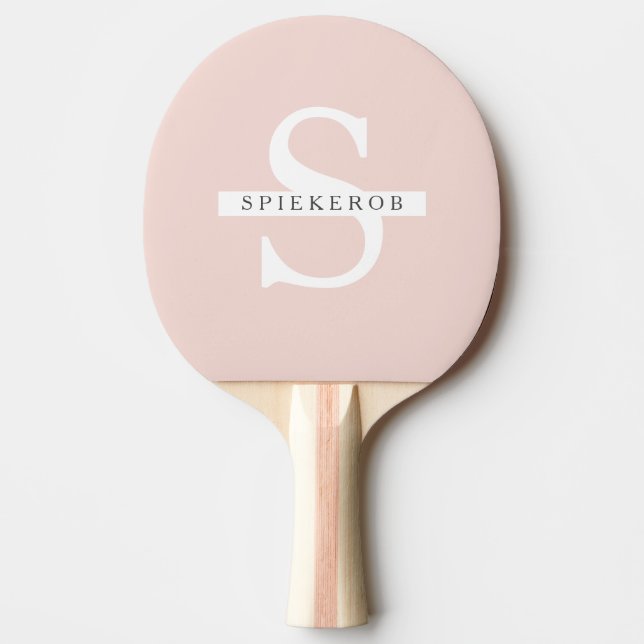 Modern Pastel Pink Beauty Personalized Name Ping Pong Paddle (Front)