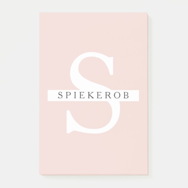 Modern Pastel Pink Beauty Personalized Name Post-it Notes (Front)