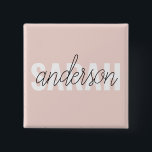 Modern Pastel Pink Beauty Personalized You Name 2 Inch Square Button<br><div class="desc">Modern Pastel Pink Beauty Personalized You Name</div>