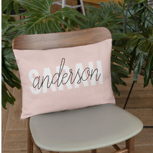 Modern Pastel Pink Beauty Personalized You Name Accent Pillow