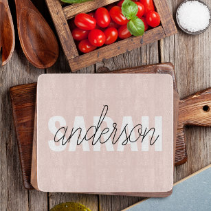 Modern Pastel Pink Beauty Personalized You Name Cutting Board