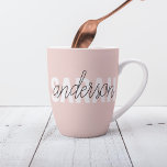 Modern Pastel Pink Beauty Personalized You Name Latte Mug<br><div class="desc">Modern Pastel Pink Beauty Personalized You Name</div>