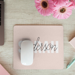 Modern Pastel Pink Beauty Personalized You Name Mouse Pad