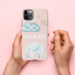 Modern Pastel Pink & Blue Child Name iPhone 11Pro Max Case<br><div class="desc">Modern Pastel Pink & Blue Child Name</div>