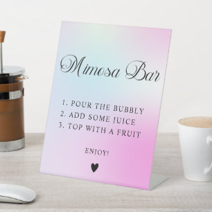 Modern Pastel Pink Cloud Nine Baby Shower Pedestal Sign