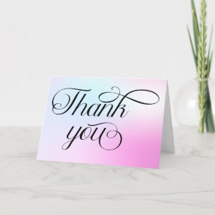 Modern Pastel  Pink Cloud Nine Baby Shower Thank You Card