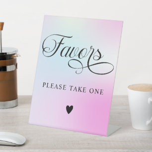 Modern Pastel  Pink Cloud Nine Favours Pedestal Sign