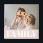 Modern Pastel Pink Family Photo Gift Magnet<br><div class="desc">Modern Pastel Pink Family Photo Gift</div>