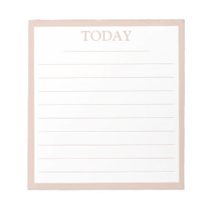 Modern Pastel Pink Frame TODAY To Do List Notepad