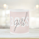 Modern Pastel Pink Girl Boss Phrase Frosted Glass Coffee Mug<br><div class="desc">Modern Pastel Pink Girl Boss Phrase</div>