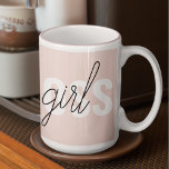 Modern Pastel Pink Girl Boss Phrase Two-Tone Coffee Mug<br><div class="desc">Modern Pastel Pink Girl Boss Phrase</div>