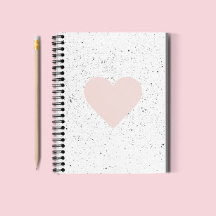 Modern Pastel Pink & Heart Lovely Gift Notebook