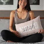 Modern Pastel Pink Hello And You Name Accent Pillow<br><div class="desc">Modern Pastel Pink Hello And You Name</div>