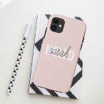 Modern Pastel Pink Hello And You Name iPhone 11 Case<br><div class="desc">Modern Pastel Pink Hello And You Name</div>