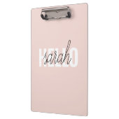 Modern Pastel Pink Hello And You Name Clipboard (Left)