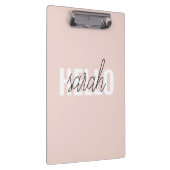 Modern Pastel Pink Hello And You Name Clipboard (Right)