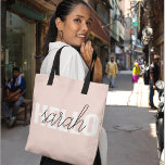 Modern Pastel Pink Hello And You Name Tote Bag<br><div class="desc">Modern Pastel Pink Hello And You Name</div>