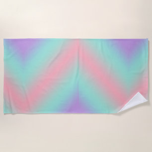Modern pastel pink light green purple gradient beach towel