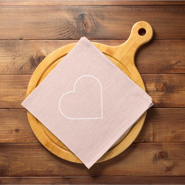 Modern Pastel Pink & Minimalist Heart Lovely Gift Kitchen Towel (Creator Uploaded)