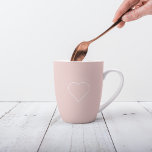 Modern Pastel Pink & Minimalist Heart Lovely Gift Latte Mug<br><div class="desc">Modern Pastel Pink & Minimalist Heart Lovely Gift</div>