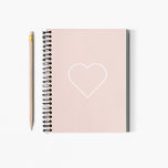 Modern Pastel Pink & Minimalist Heart Lovely Gift Notebook<br><div class="desc">Modern Pastel Pink & Minimalist Heart Lovely Gift</div>