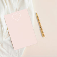 Modern Pastel Pink & Minimalist Heart Lovely Gift