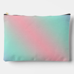 Modern pastel pink mint purple gradient accessory pouch