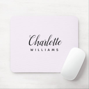 Modern Pastel Pink Monogram Mouse Pad