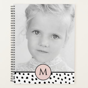 Modern Pastel Pink Personalized Photo & Name Gift Planner