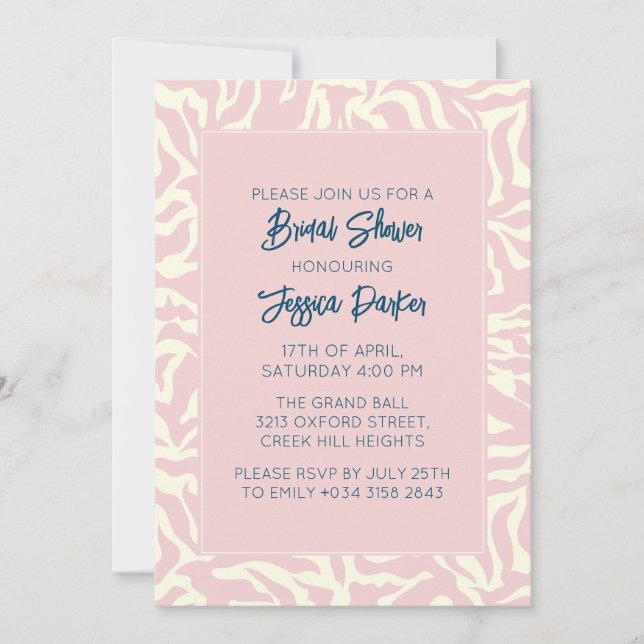Modern Pastel Pink Pretty Bridal Shower Invitation (Front)