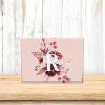 Modern Pastel Pink & Red Floral With Initial Photo Block<br><div class="desc">The Modern Pastel Pink & Red Floral With Initial design is a visually stunning and sophisticated combination of soft pastel pink hues and vibrant red tones. At the centre of the design is a customizable initial, adding a personal touch to the overall aesthetic. The initial is bold and prominent, standing...</div>