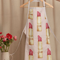 Modern Pastel Pink & Red Lipstick Pattern Girly
