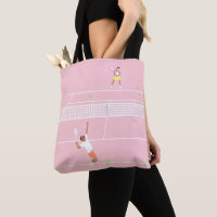 Modern Pastel Pink Tennis Match