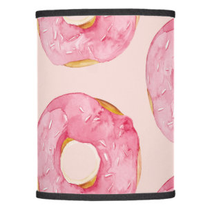 Modern Pastel Pink Watercolor Doughnuts Pattern Lamp Shade