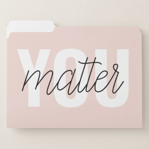 Modern Pastel Pink You Matter Inspiration Quote File Folder