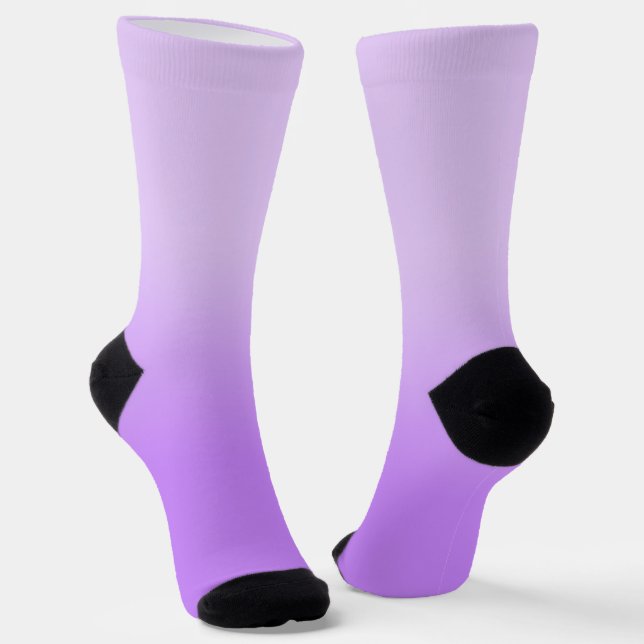 Modern Pastel Purple Lavender Ombre Socks (Angled)