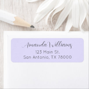 Modern Pastel Purple Script Adresse de retour