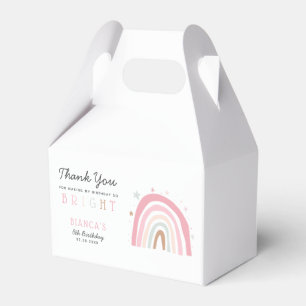 Modern Pastel Rainbow BRIGHT Birthday Party Favor Box