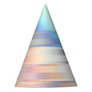 Modern Pastel Rainbow Mermaid Unicorn Holographic Party Hat