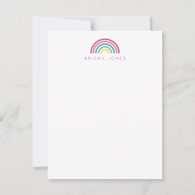 Modern Pastel Rainbow Personalized Kids Card (Front)