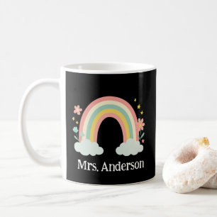 Modern Pastel Rainbow Personalized Teacher Gift Coffee Mug